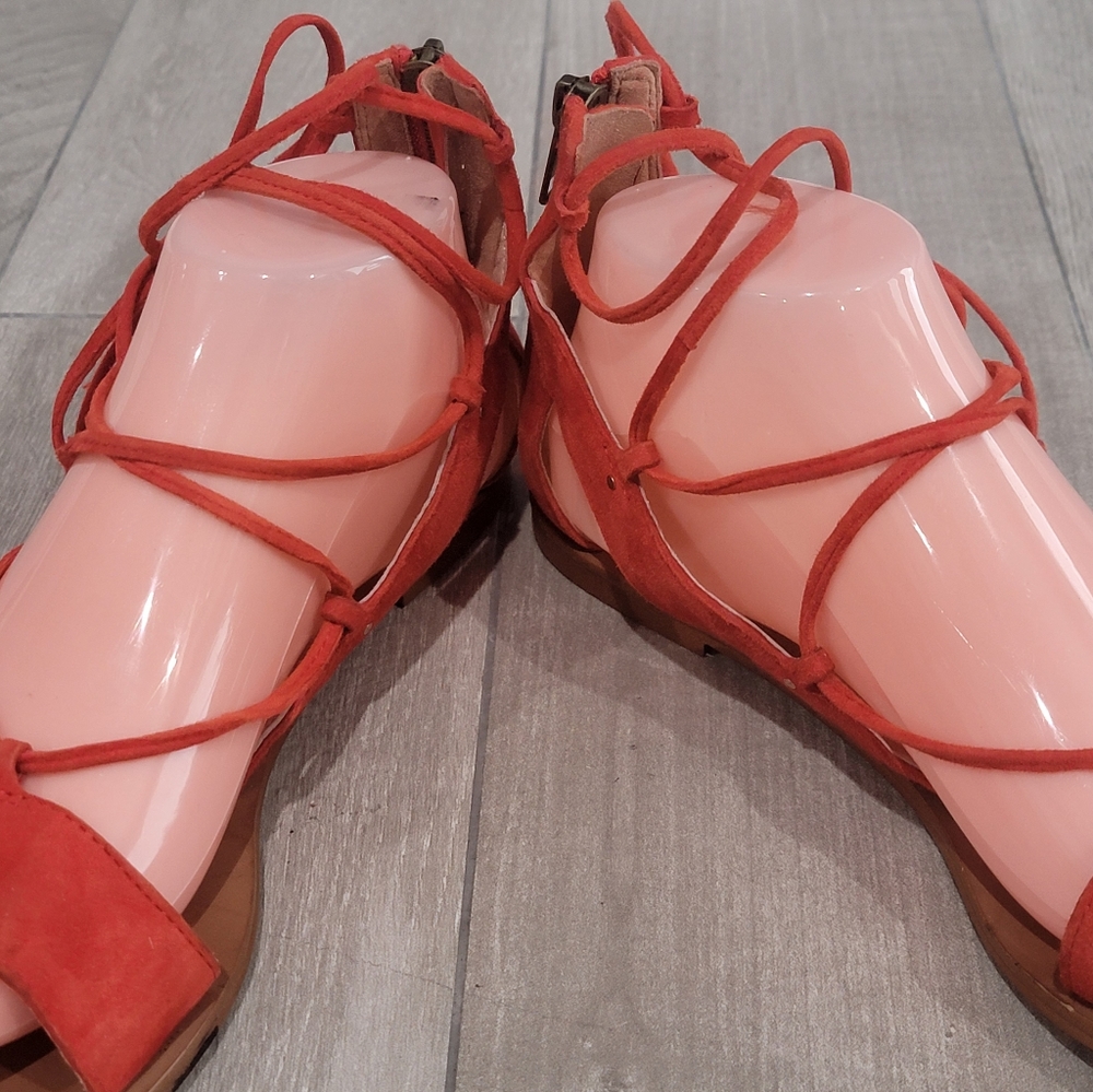 Madewell burnt orange suede gladiator sandals 8.5M - Picture 4 of 8